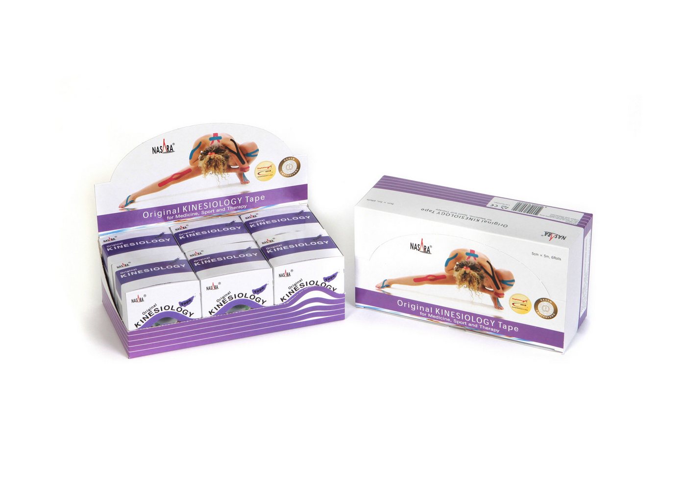 NASARA Kinesiologie-Tape NASARA Kinesiologie Tape, lavend., 5cmx5m, 6er Box von NASARA