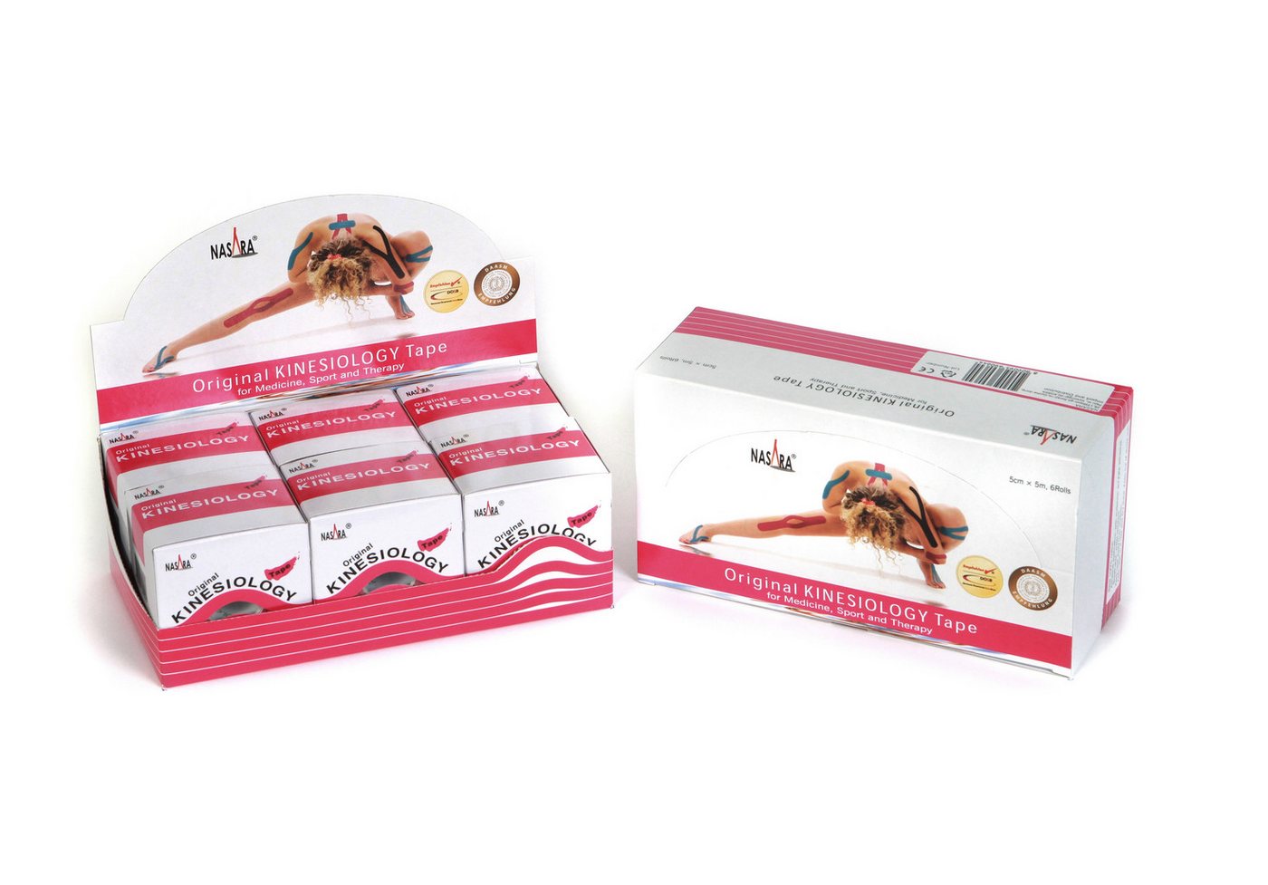 NASARA Kinesiologie-Tape NASARA Kinesiologie Tape, pink, 5cm x 5m, 6er Box von NASARA
