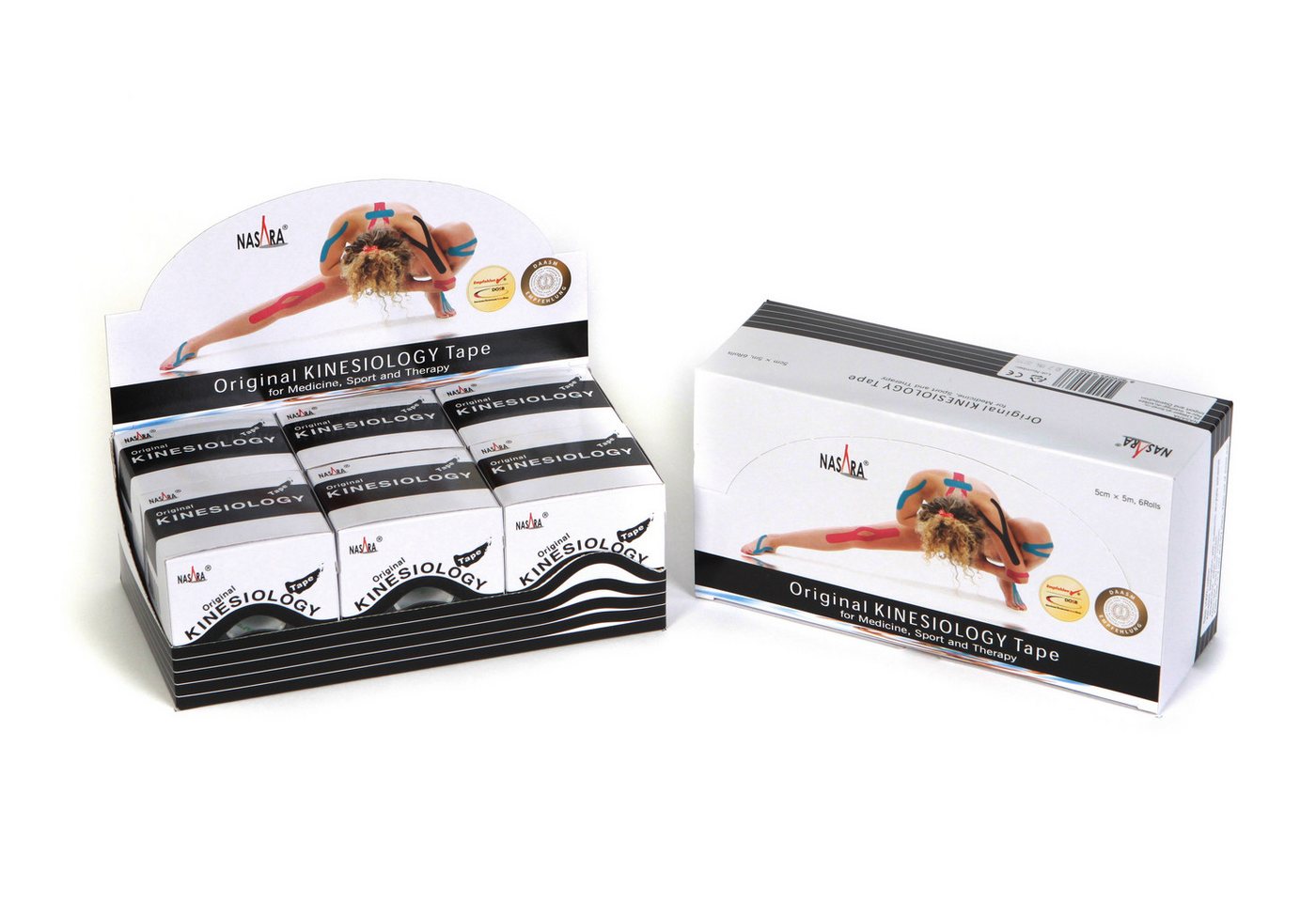 NASARA Kinesiologie-Tape NASARA Kinesiologie Tape, schw., 5cm x 5m, 6er Box von NASARA