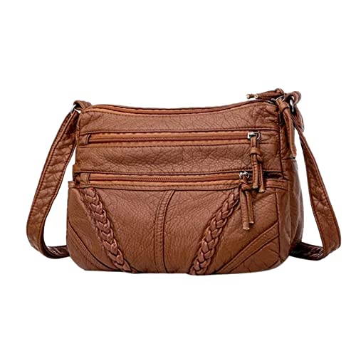 Crossbody-Taschen für Damen, mittlere Größe, weiches Leder, Umhängetaschen, klassisch, lässig, Crossbody-Tasche für Damen, braun, Einheitsgröße von NASC