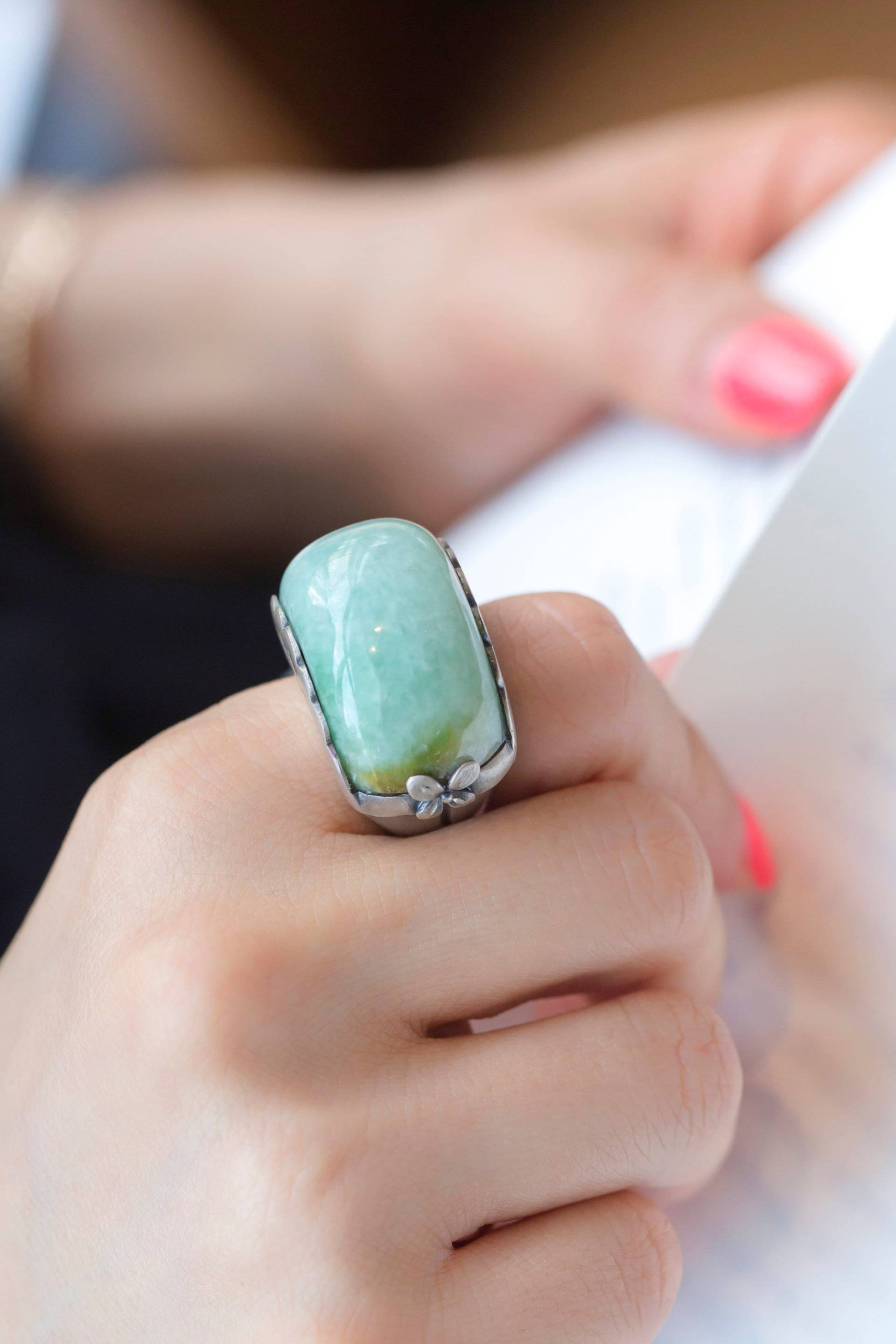 Edelstein Silber Ring Von Naschenka Ihre Größe Benutzerdefinierte Beste Freundin Geschenk Jahrestag Hanbok Korea von NASCHENKAseoul