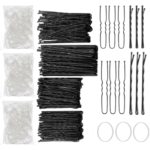 NASHRIO 500 Stück Haarnadeln Bobby Pins Set, U-förmige Haarnadeln und Gummibänder, Ideal für Alle Haartypen - Essential Haar Accessoires für Frauen & Mädchen NASHRIO 500 Stück Haarnadeln Bobby Pins Set, U-förmige Haarnadeln und Gummibänder, Ideal für Alle Haartypen - Essential Haar Accessoires für Frauen & Mädchen von NASHRIO