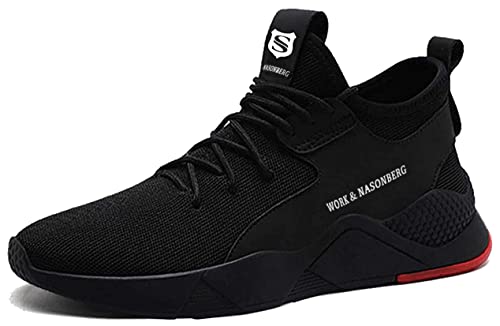 NASONBERG Sicherheitsschuhe Herren Leicht Arbeitsschuhe Damen Arbeitsschutzschuhe Stahlkappenschuhe Atmungsaktiv mit Stahlkappe, 00schwarz 37 EU von NASONBERG