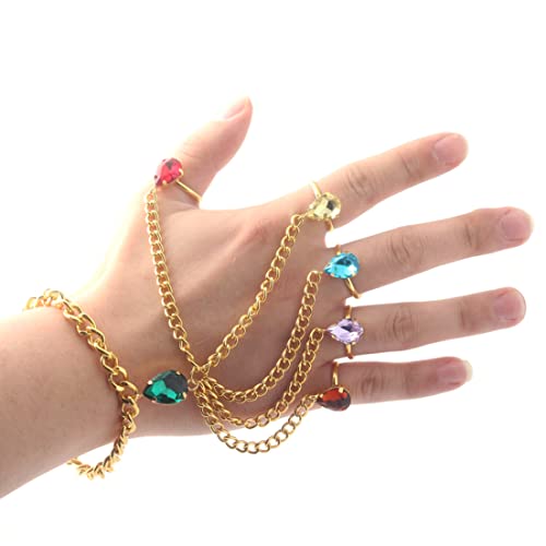 NASSMOSSE Handkette 1pc Multikelettarmbandkrieg Kostümarmband Thanos -Armband mit Ringen Diamant Multikolored Armband von NASSMOSSE