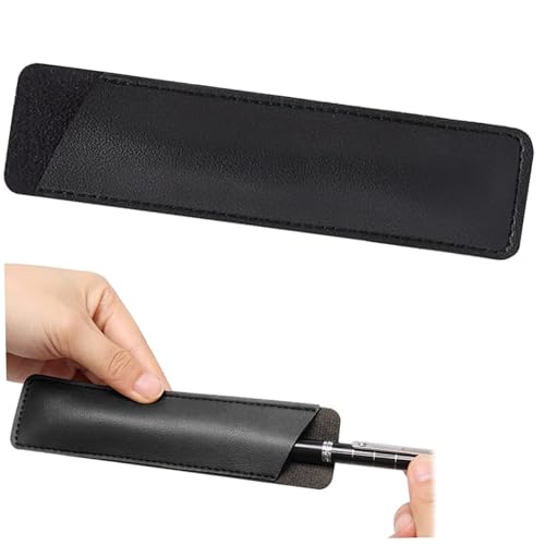 NASSMOSSE Stiftkoffer, PU-Leder-Stiftbeutel im Retro-Stil, 6.3x1.7 Praktische Mehrzweck-Single-Bleistift-Hülle für Home Office Desktop Stationery Supplies, Schwarz von NASSMOSSE