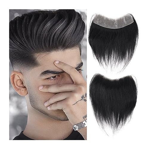 Herren Perücken Chignon synthetischer Haaransatz Toupee for Männer V-Stil Frontperücke Toupee Basis für dünne Haut Natürliche Perücke für Männer Haarwechselsystem Pa von NASTYA