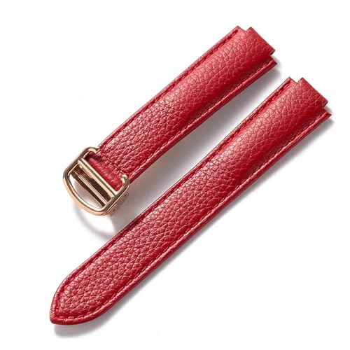 NASUNJIA Kompatibel Mit Weichem Rindslederarmband Blau Cartier Mit Blauem Ballonband, Faltbares Lederzubehör Für Männer Und Frauen, 14x8mm, Achat von NASUNJIA