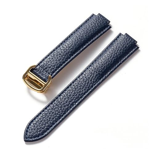 NASUNJIA Kompatibel Mit Weichem Rindslederarmband Blau Cartier Mit Blauem Ballonband, Faltbares Lederzubehör Für Männer Und Frauen, 20x12mm, Achat von NASUNJIA