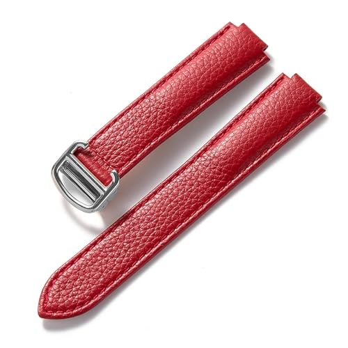 NASUNJIA Kompatibel Mit Weichem Rindslederarmband Blau Cartier Mit Blauem Ballonband, Faltbares Lederzubehör Für Männer Und Frauen, 22x14mm, Achat von NASUNJIA