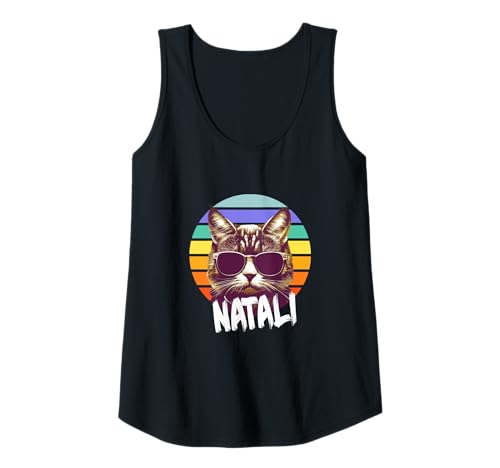 Damen NATALI - Schöner Mädchen Name mit lustiger Katze Tank Top Damen NATALI - Schöner Mädchen Name mit lustiger Katze Tank Top von NATALI Tochter Enkel Geburtstag Geschenkideen
