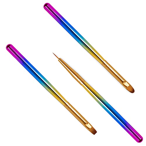 Acryl Nail Art Stift Nylon Tips UV Gel Malpinsel Maniküre Set Werkzeuge 3 Sets Zubehör Teil von NATEFEMIN