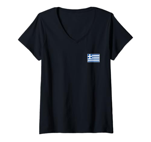 Damen Griechenland Nationalflagge HELLAS BANNER GRIECHISCHES SYMBOL T-Shirt mit V-Ausschnitt Damen Griechenland Nationalflagge HELLAS BANNER GRIECHISCHES SYMBOL T-Shirt mit V-Ausschnitt von NATIONAL FLAG OF GREECE