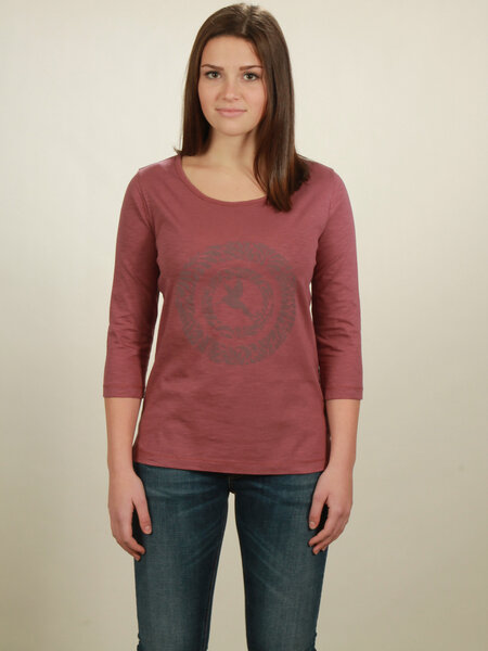 NATIVE SOULS Longsleeve 3/4-Arm Damen - Circle Kolibri - berry von NATIVE SOULS