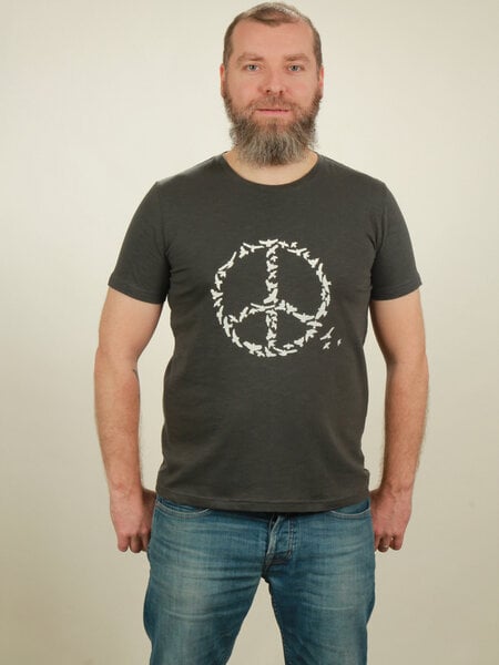 NATIVE SOULS Slub T-Shirt Herren - Peace - dark grey von NATIVE SOULS