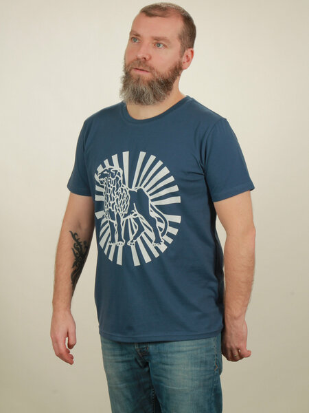 NATIVE SOULS T-Shirt Herren - Lion Sun - dark blue von NATIVE SOULS