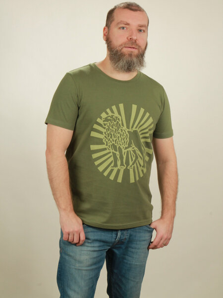 NATIVE SOULS T-Shirt Herren - Lion Sun - green von NATIVE SOULS