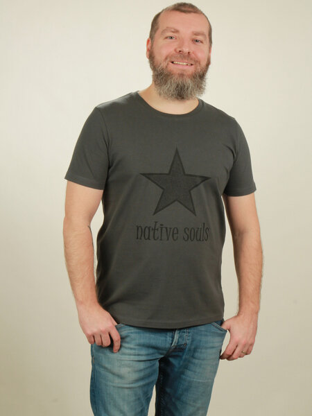 NATIVE SOULS T-Shirt Herren - Star - dark grey von NATIVE SOULS