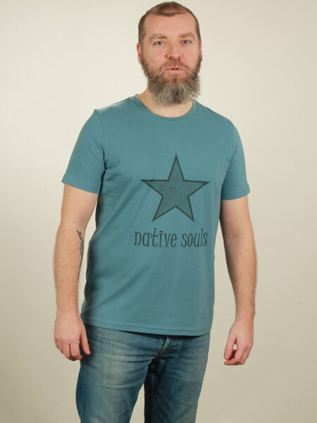 NATIVE SOULS T-Shirt Herren - Star - light blue von NATIVE SOULS