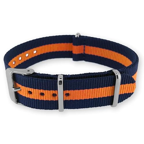 Natos.com - Regimental Blau Orange NATO Uhrenarmband G10 Military Nylon Strap - 22 mm Natos.com - Regimental Blau Orange NATO Uhrenarmband G10 Military Nylon Strap - 22 mm von Natos.com