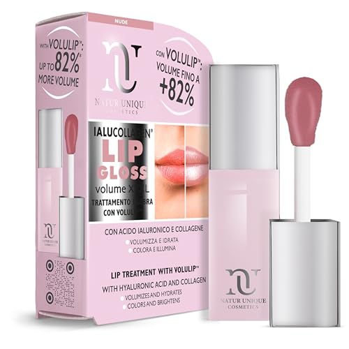 Natur Unique - IALUCOLLAGEN LIP VOLUME GLOSS XXXL | bis zu +82% Volumengebender Lippengloss | Volumengebender Lippengloss Nude mit Volulip | Lipgloss Made in Italy | 8 ml von NATUR UNIQUE