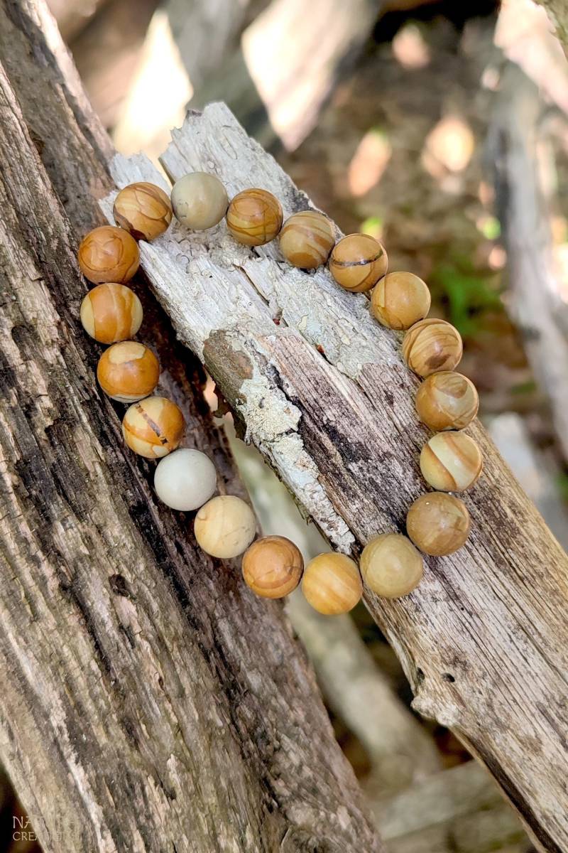 Brauner Jaspis Perlen Armband von NATURACREATiiONS