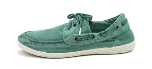 Natural World Eco - 303E Men's Trainers - Organic Cotton Boat Shoes- 100% EcoFriendly - Green Color von Natural World