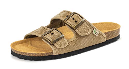 Natural World Eco - 7001E - Dyed Fabric Vegan Sandals for Men and Women - Beige Color von Natural World