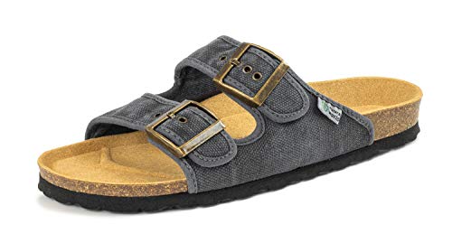Natural World Eco - 7001E - Dyed Fabric Vegan Sandals for Men and Women - Black Color von Natural World