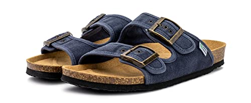 Natural World Eco - 7001E - Dyed Fabric Vegan Sandals for Men and Women - Dark Blue Color von NATURAL WORLD ECO FRIENDLY