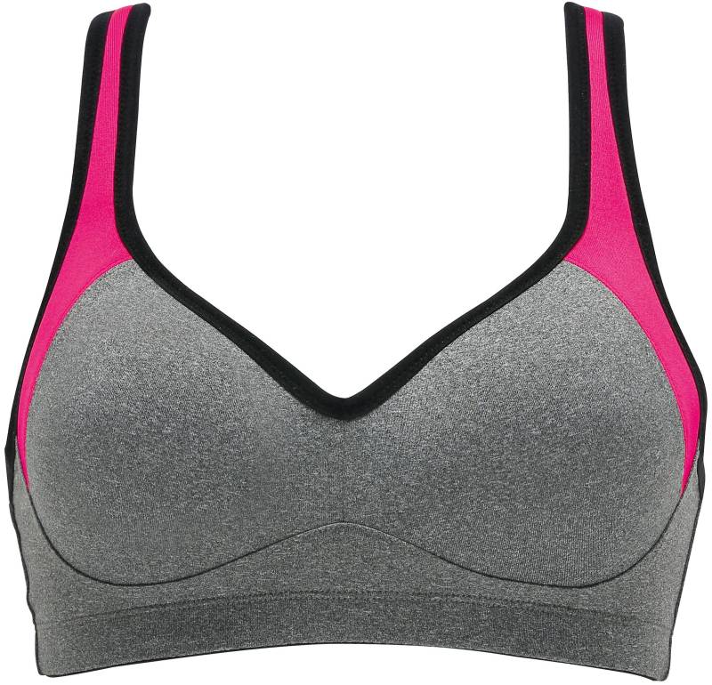 NATURANA - Sport-Soft-BH mit Schale grau/pink/schwarz - Gr. - 85D von NATURANA