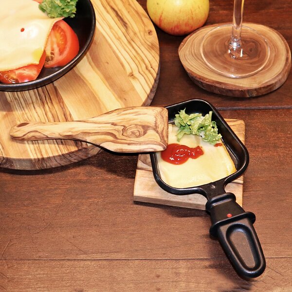 NATUREHOME Raclette Set Olivenholz - 6 Holz-Schaber für Raclette Pfännchen von NATUREHOME