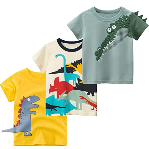 NATUST 3er Pack Jungen T-Shirt Kleinkind Kurzarm Baumwolle Sommer Tops DE: 104-110(Herstellergröße 110) Set 13 von NATUST