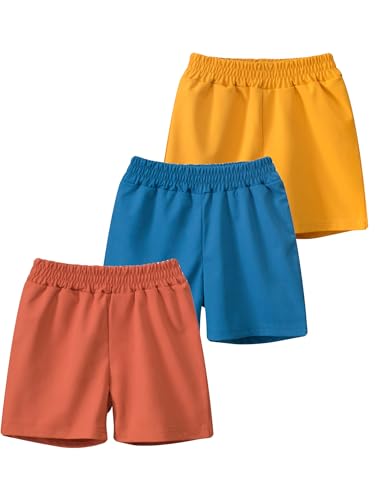 NATUST 3er-Pack Shorts für Kinder Einfarbige Kurze Hosen Schnell Trocknend SET03 140 von NATUST