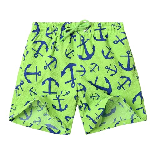 NATUST Jungen Badeshorts Bedruckte Schwimmhose mit Mesh-Futter Beach Shorts Grün 146-152 von NATUST