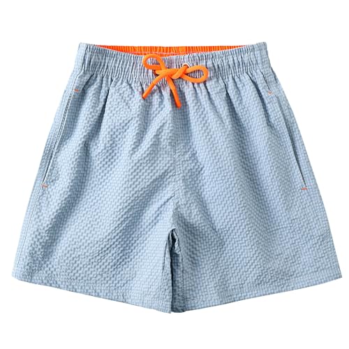 NATUST Jungen Badeshorts Schnelltrocknend Badehose mit Mesh-Futter Strand Shorts Blau-grau 128-134 NATUST Jungen Badeshorts Schnelltrocknend Badehose mit Mesh-Futter Strand Shorts Blau-grau 128-134 von NATUST
