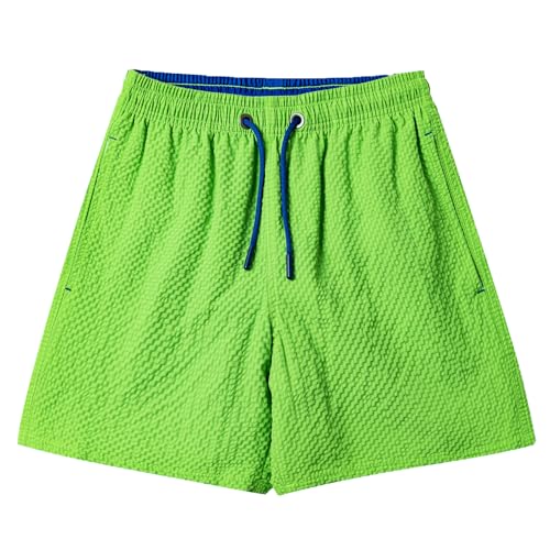 NATUST Jungen Badeshorts Schnelltrocknend Badehose mit Mesh-Futter Strand Shorts Grasgrün 140-146 von NATUST