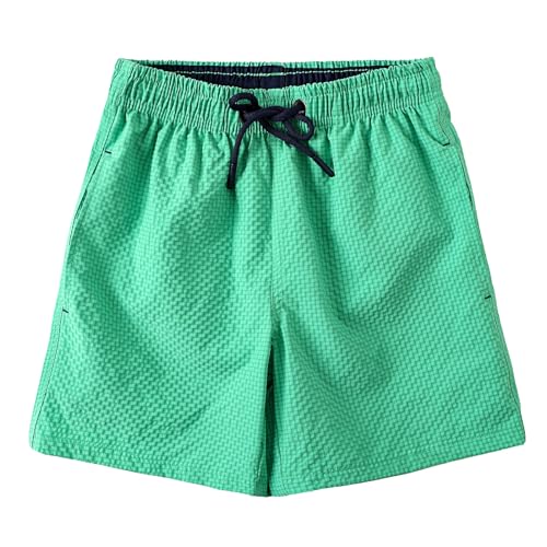 NATUST Jungen Badeshorts Schnelltrocknend Badehose mit Mesh-Futter Strand Shorts Grün 128-134 von NATUST