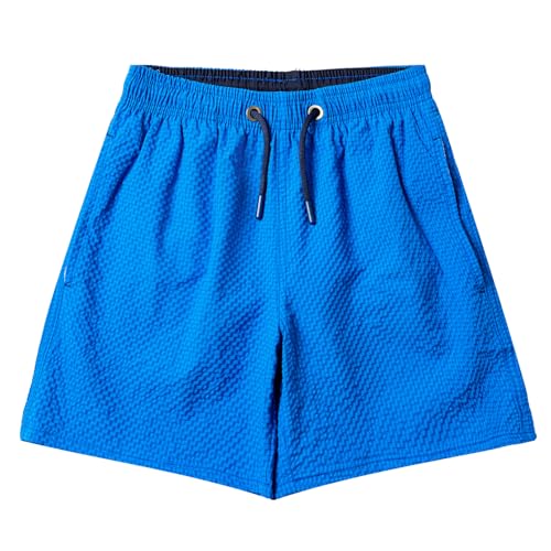 NATUST Jungen Badeshorts Schnelltrocknend Badehose mit Mesh-Futter Strand Shorts Saphir 116-122 von NATUST