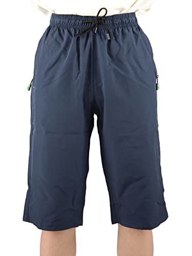 NATUST Jungen Sommer Shorts Kinder Schnelltrockend Dünn Leicht Kurze Hosen Jungs Tunnelzug Elastische Sweatshorts Blau 146-152 von NATUST