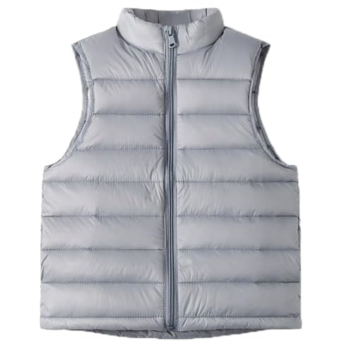 NATUST Kinder Daunenweste Mädchen Jungen Winter Leicht Ärmellos Steppweste Reißverschluss Blau 120 von NATUST