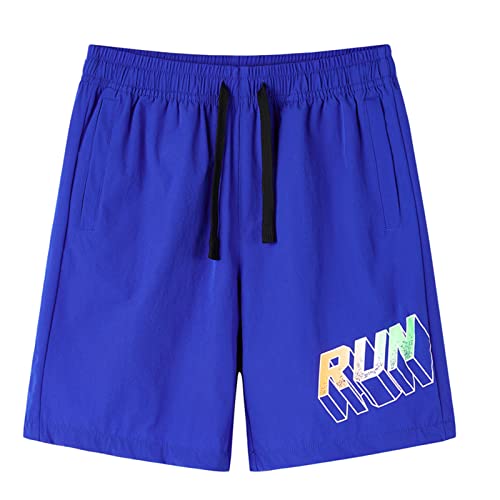 NATUST Kinder Quick Dry Badehose Atmungsaktiv Sommer Beachwear Sport Shorts mit Verstellbarer Taille Blau 158-164 von NATUST