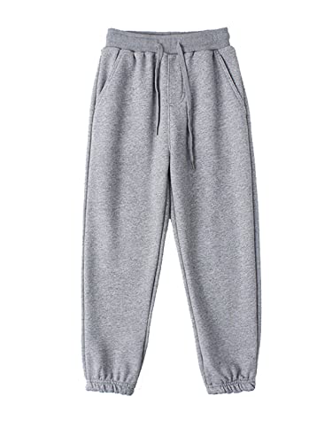 NATUST Kinder Sport Jogginghosen Jungen Trainingshosen Elastischer Bund Relaxed Mädchen Sweatpants Grau 122-128 von NATUST