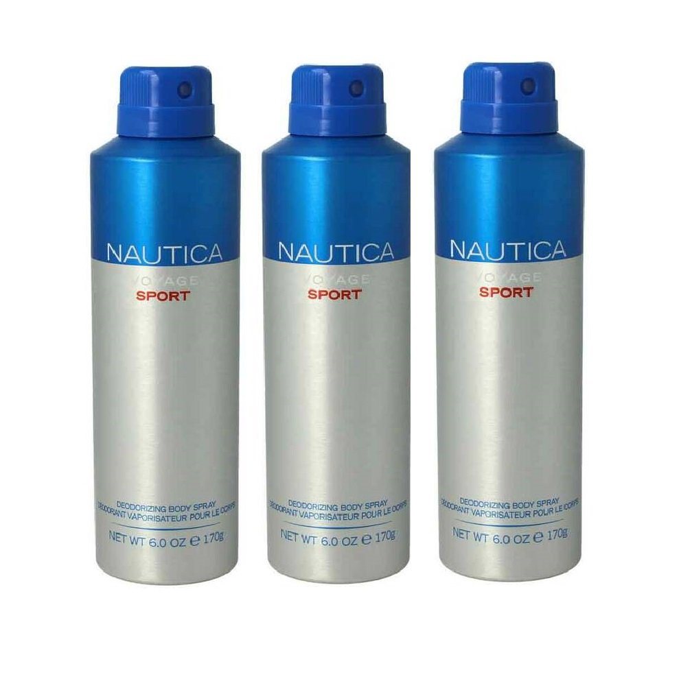 NAUTICA Bodyspray Voyage Sport Deo Spray Set Bodyspray Beauty Deodorant Männer 170ml -, 3-tlg., 24 Stunden Schutz, Effektiver Schutz vor Körpergeruch von NAUTICA