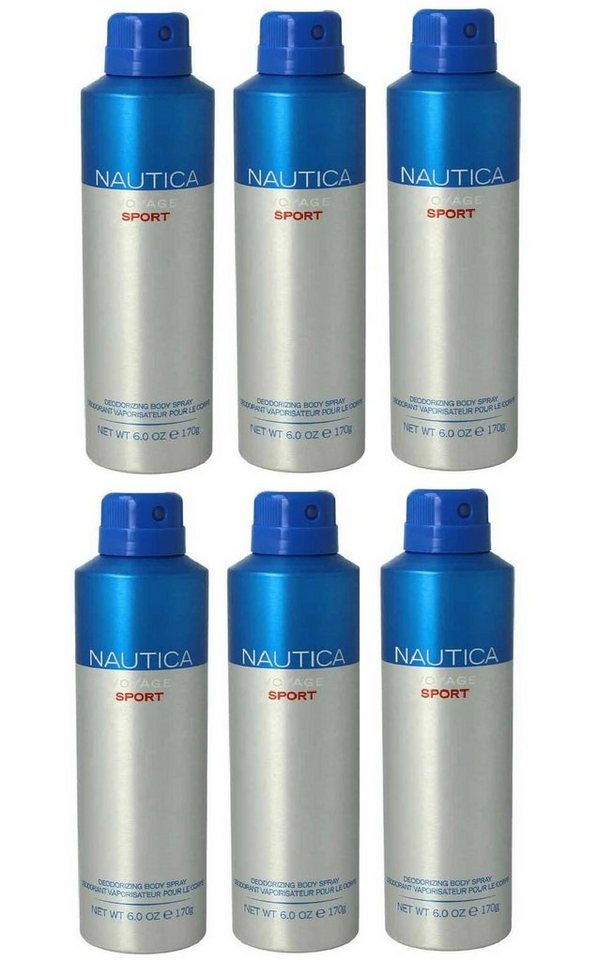 NAUTICA Bodyspray Voyage Sport Deo Spray Set Bodyspray Beauty Deodorant Männer 170ml, 6-tlg., 24 Stunden Schutz, Effektiver Schutz vor Körpergeruch von NAUTICA