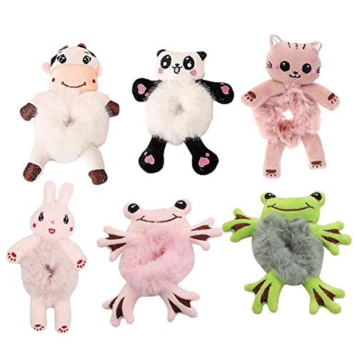 Cartoon Panda Kaninchen Plüsch Elastische Haarbänder Haar Frauen Mode Zubehör Kinder Scrunchie Haar Niedlich R8L4 Dekorieren von NAUXIU