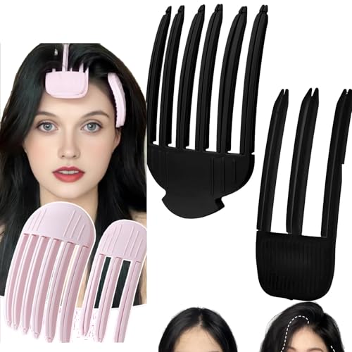 NAUXIU Windformender Stylingkamm für flauschigen Pony, einfaches Werkzeug mit hohem Kronenvolumen für Männer und Frauen, spurlose Haarwurzel-Hebe-Clips für einen natürlichen, voluminösen Look von NAUXIU