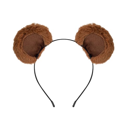 NAUZE Haarband mit Bärenohren, niedlich, braun, weich, Make-up, flauschige Tierohren, realistisches Stirnband, Dekorationen für Kinder und Erwachsene, Haarband, Partyzubehör NAUZE Haarband mit Bärenohren, niedlich, braun, weich, Make-up, flauschige Tierohren, realistisches Stirnband, Dekorationen für Kinder und Erwachsene, Haarband, Partyzubehör von NAUZE