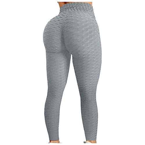 Modische Damen-Yogahose mit hoher Taille, Stretch, für Fitness, Laufen, Yoga, Gewichtsverlust Gr. 50, grau von NAVAHML