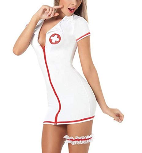 NAVARCH Sexy Krankenschwester Kostüm Damen Frauen Lingerie Dessous-Sets Babydolls Versuchung Cosplay Rollenspiele Pflegeuniformen Krankenschwester Kostüm Nurse Uniforms von NAVARCH