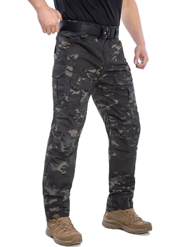 NAVEKULL Herren Outdoor Taktische Hose Rip Stop Leicht Wasserdicht Militär Combat Cargo Arbeit Wandern Hose - Blau - 32W / 30L von NAVEKULL